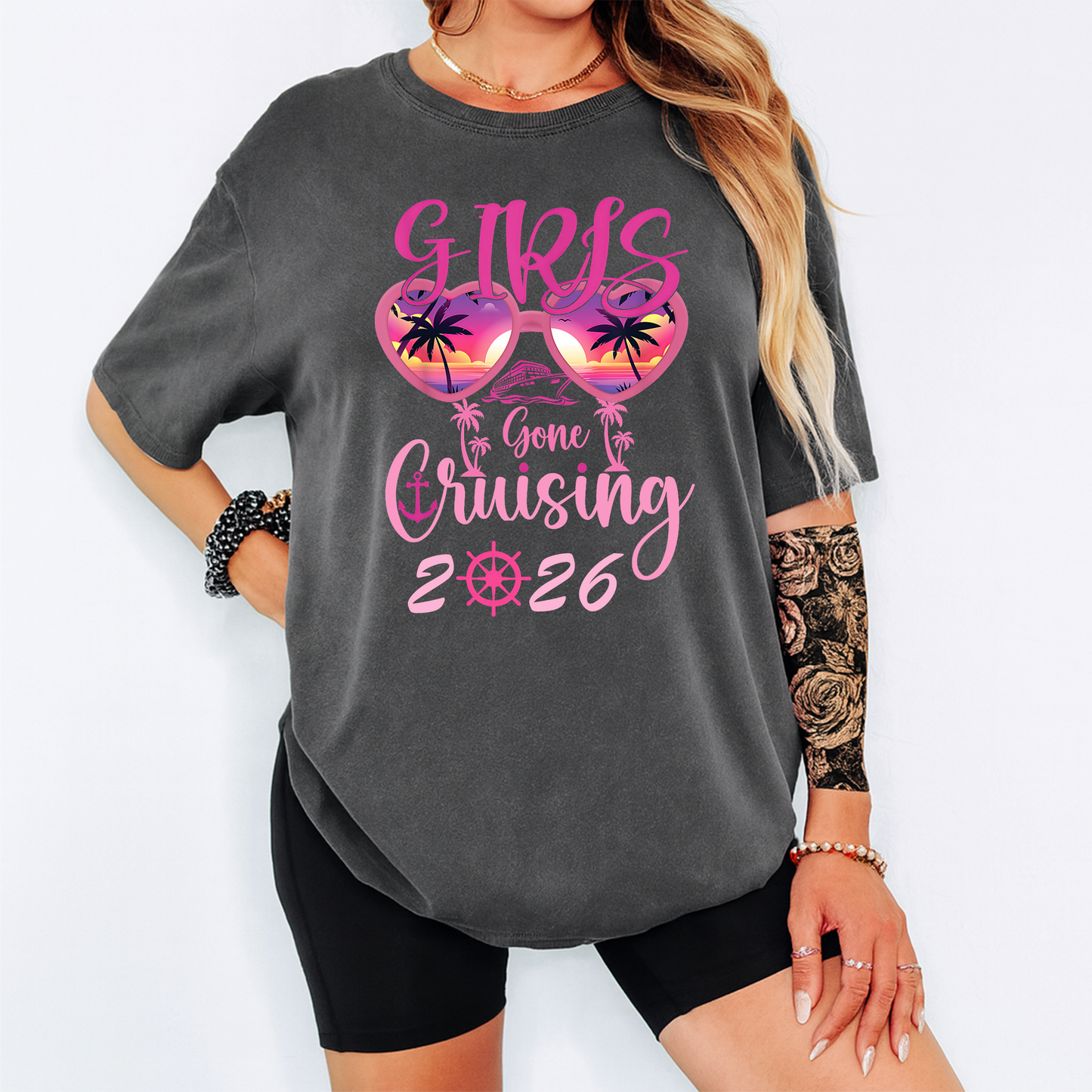 women wearing gray shirt with girls gone cruising 2026 design 