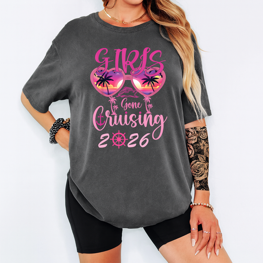 women wearing gray shirt with girls gone cruising 2026 design 